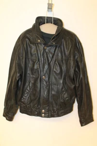 CHAQUETA ABRIGO HOMBRE WILSONS DE COLECCIÓN CUERO NEGRO AISLADO MOTOCICLISTA TALLA S - Imagen 1 de 9