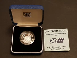 Royal Mint Silver Proof Coin - 1986 Commonwealth Games £2 Two 2 Pound + Case COA - Picture 1 of 7