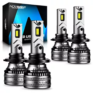 NOVSIGHT 9005 9006 HB3 HB4 LED Headlight Bulbs High Low Beam 6500K 40000LM 200W - Picture 1 of 14