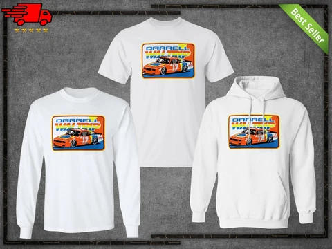 Men's Darrell Waltrip #17 Car Racing Player White T-Shirt For Fan Cover