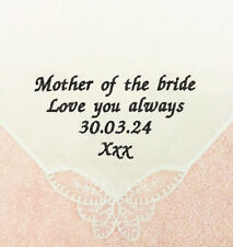 Personalised wedding handkerchief ladies bestie hankies gifts mother bride