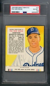 1955 Red Man #17 Pee Wee Reese PSA 6.5 EX-MT+ #89500937 - Picture 1 of 2