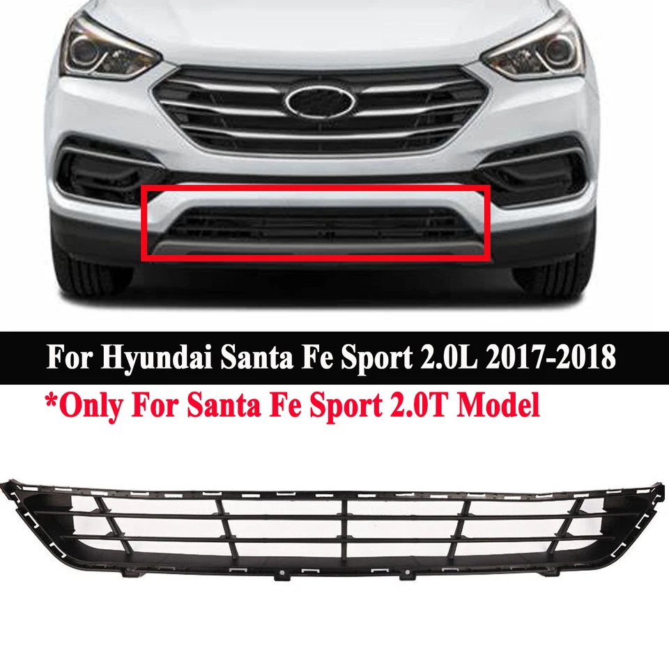 Parachoques delantero central parrilla inferior negra para Hyundai Santa Fe Sport 2,0 L 2017-2018 Foto 1 de 4