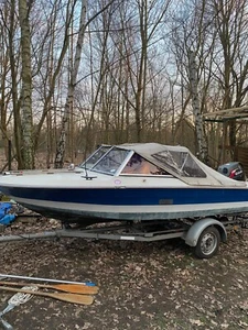 Motorboot mit 40 PS AB-Motor & Straßentrailer, Sport-& Angelboot Cabrioverdeck - Bild 1 von 13