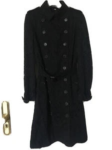 Burberry Women’s Black Lace Trench Coat UK8 USA6 ITA40 - Picture 1 of 10
