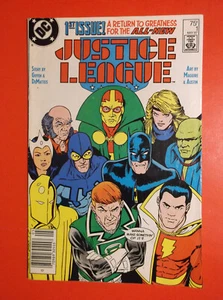 JUSTICE LEAGUE #1 - VG/F 5.0 - EDICOLA 1987 - 1° APP MAXWELL LORD BLACK KING - Foto 1 di 4