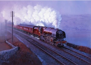 LMS BR Duchess Steam Locomotive Train Blank Birthday or Fathers Day  Card - Picture 1 of 1