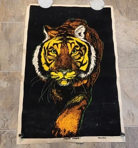 Vintage 1972 TIGER TIGER Velva-Print Black Light Poster PP-401 34.5" x 23.5" - Picture 1 of 19