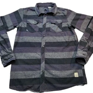 Silver Jeans Co Button Up Shirt Kids XL Striped Blue Black Long Sleeve Casual - Picture 1 of 12
