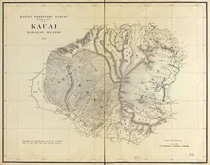 18" x 24" 1903 Map Of Kauai Hawaiian Islands Walter E. Wall Surveyor - Picture 1 of 1