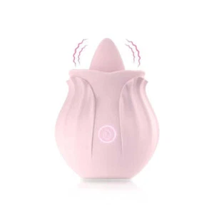 Waterproof Tongue Oral Clitoral Licking Rose Vibrator G Spot Sex Toy - Picture 1 of 5