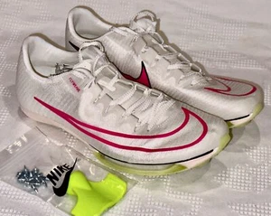 NIKE Air Zoom Maxfly Sail White Pink Hurdle Track Spikes Shoes Mens Kids 5.5 8 - Picture 1 of 14