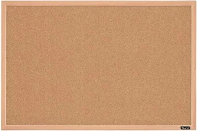 23 x 35 Oak Framed Cork Bulletin Board Natural Color for Home Office Kitchen - Image 1 of 4