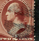 Fancy Cancel "Unusua Semicircle" 2 Cent Washington Sc #210 Banknote 1883 US52A73