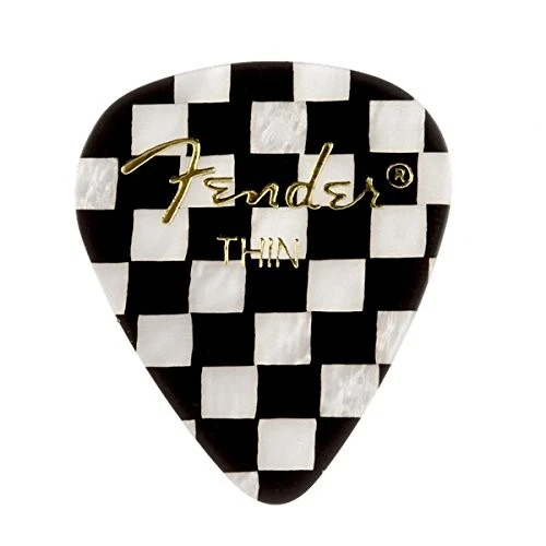 Fender 351 Premium Celluloid Guitar Picks - THIN, CHECKERED - 12-Pack (1 Dozen) - Image 1 of 1