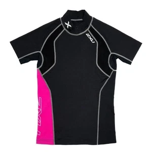 2XU Women's Short Sleeves High Performance Power Top Black Rose Size S - Picture 1 of 3