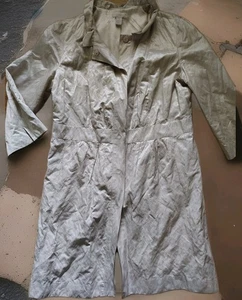 CHICO’S  Lightweight Crinkle Satin Poly Blend Trench Coat Size 1 Snap Front  - Picture 1 of 4