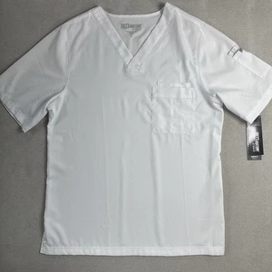 Grey’s Anatomy Men’s Three Pocket V Neck Scrub Top. White. Medium. NWT. - Picture 1 of 7