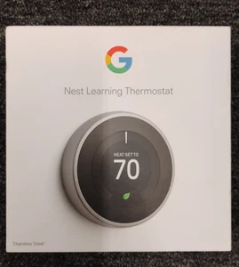 Google Nest 3rd Gen Smart Learning Thermostat-Stainless Steel (T3007ES),OBN, D1 - Picture 1 of 5