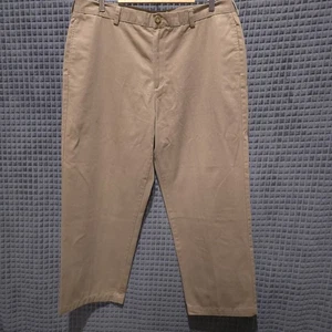 Pantalones Chinos Izod Caqui Tostado 40x30 Pierna Recta Oficina Uniforme Trabajo Preppy Informal - Imagen 1 de 18