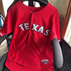 Texas Rangers Michael Young  Men’s Red Majestic Cool Base Jersey Sewn Size 54 - Picture 1 of 8