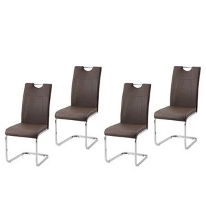 Esszimmerstuhl Braun Kunstleder Kelly C Freischwinger Schwingstuhl HTI-Living - Bild 1 von 4