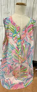 Lilly Pulitzer Stacey Top Shellabrate Silk Sleeveless Blouse S - Picture 1 of 12