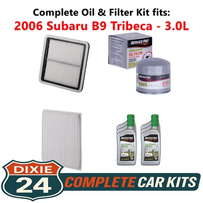 Fits: 2006 Subaru B9 Tribeca 3.0L Complete Oil, Air & Cabin Filter Kit (5W-30) Foto 1 de 4