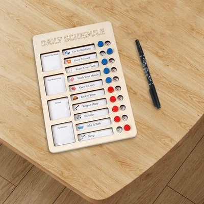 Daily Schedule Board Hanging or Standing with Pen Portable Chore Chart - Image 1 of 4