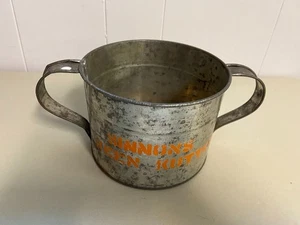 Rare Antique Simmons Keen Kutter Handled Galvanized Cup Pail 5-1/2" Diameter - Picture 1 of 7