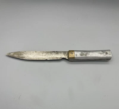 Faca de aço pesada do início do século XIX com logotipo de porco no cabo em mau estado - Imagem 1 de 3