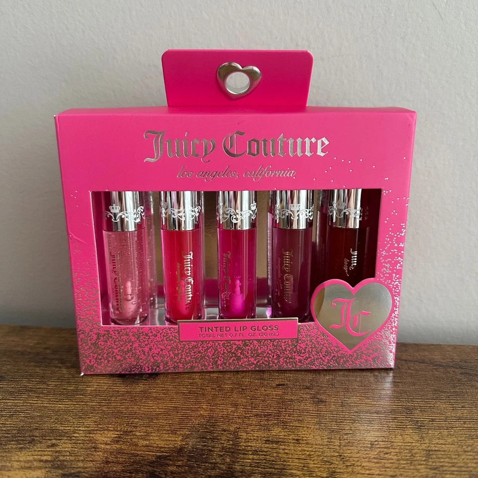 New Juicy Couture 5 Pck Tinted Lip Gloss Gift Set Makeup Cosmetic Cute Scented - Image 1 of 2