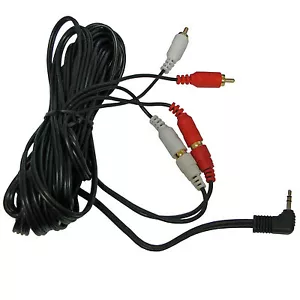 20 ft Stereo 3.5mm Cable 1/8 Headphone PC to home stereo hifi dual 2 male RCA - Picture 1 of 3