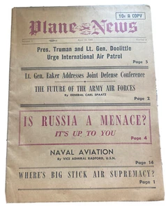 Vintage 1946 Flugzeug Nachrichten Zeitschrift Zeitung Nr. 2 "Ist Russland eine Bedrohung?" artikel - Bild 1 von 2