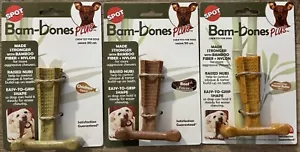 Bam-Bone Plus Flavored Dog Chew Toys - Peanut Butter/Chicken/Beef (Pack of 3) - Picture 1 of 2