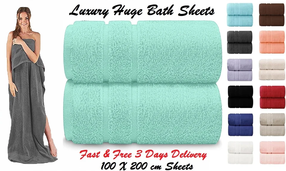 2X Extra Large Super Jumbo Bath Sheet Towel 100% Egyptian Cotton XXL Bath Sheets - Image 1 of 1