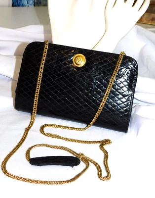 ALBERT NIPON Monedero Cuero 26" Correa Cadena Con Cuero Hombro Excelente Foto 1 de 4