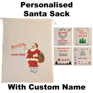 Personalised Santa Sack With Custom Name 53cm x 73cm - Picture 1 of 6