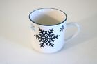 EVERYDAY GIBSON SNOW FALL Snow Flakes Stoneware 3"h Coffee Cups (Set of 2)