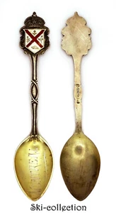 Beautiful Tourist Spoon - MONTREAL. Canada. Silver, Enamels. 19th Century. - Picture 1 of 5