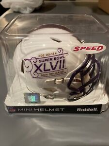 Super Bowl XLVII 47 NFL Mini Football Speed Helmet New Orleans 2.3.2013 Ravens