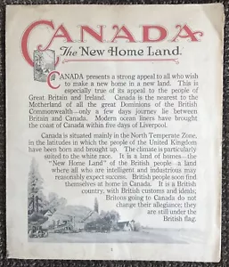 Antique CANADA 'THE NEW HOME LAND" BOOKLET, IMMIGRATION COLONIZATION MAP 1923 - Picture 1 of 13
