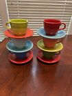 Fiestaware Tea Coffee Cup And Saucer Set Of 6, Lot, No Chips