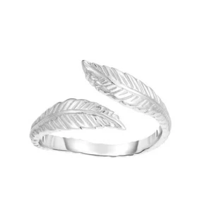Adjustable Leaf Bypass East West Toe Ring Real 925 Sterling Silver Brand New - Picture 1 of 1