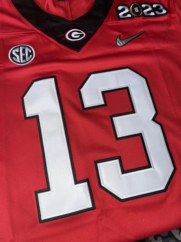 Stetson Bennett Georgia Red Jersey Bulldogs Playoff Patch Stitched 13 NWT Cover