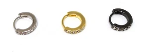 Gold Black Twisted Septum Ring Lip Bar Ear Piercing Anodised Ring. - Picture 1 of 7