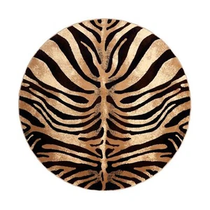 Home Dynamix Tribeca Fawn Area Rug 7'10" Round, Animals Black/Ivory - Picture 1 of 6