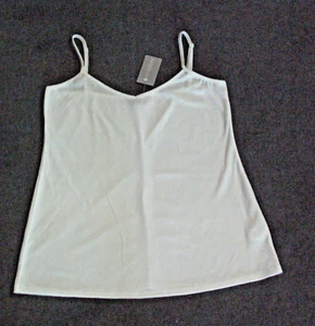 LIZ JORDAN Size: 10. (10-12) WHITE Slinky Cami Body Singlet Adjustable Straps - Picture 1 of 4