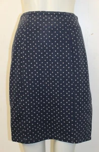 Ex Fat Face Ladies Navy Polka Dot Pull On Jersey Skirt - Size 12 - Picture 1 of 3