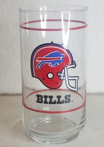 Vintage Buffalo Bills NFL Football Chevron Mobil Oil~16 oz Pint Beer Glass Cover